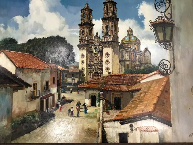 Taxco Mexico 1970 40x50 Huge Original Painting by Fil Mottola