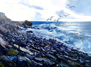 Sparking Sea 1970 40x50 Huge Original Painting - Fil Mottola Sparking Sea 1970 40x50 Huge Original Painting - Fil Mottola
