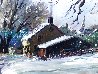 Winter in New England 1970 24x48 - Huge Original Painting by Fil Mottola - 2