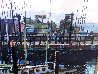Fishermans Wharf San Francisco 1974 33x57  Huge Original Painting by Fil Mottola - 4