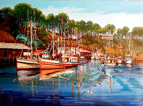 Noyo Bay, California 30x40 - Huge Original Painting - Fil Mottola