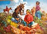 Navajo Children 30x39 Original Painting by Fil Mottola - 0