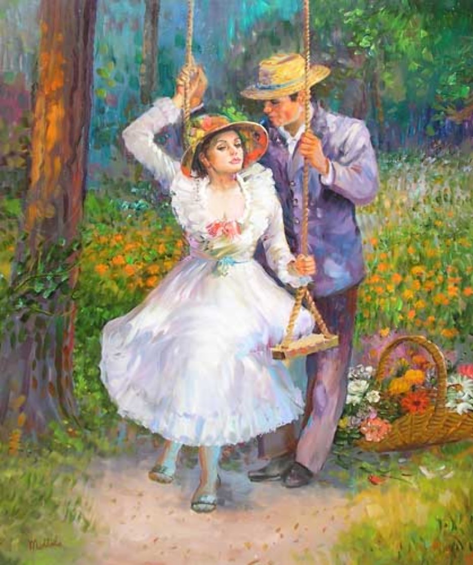 Untitled Nostalgic Couple 40x30 Huge Original Painting by Fil Mottola Untitled Nostalgic Couple 40x30 Huge Original Painting by Fil Mottola