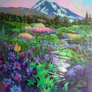Mountain View 24x30 Newspaper Original Painting - Fil Mottola Mountain View 24x30 Newspaper Original Painting - Fil Mottola