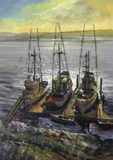 Sparkling Waters 1972 24x18 Original Painting - Fil Mottola Sparkling Waters 1972 24x18 Original Painting - Fil Mottola