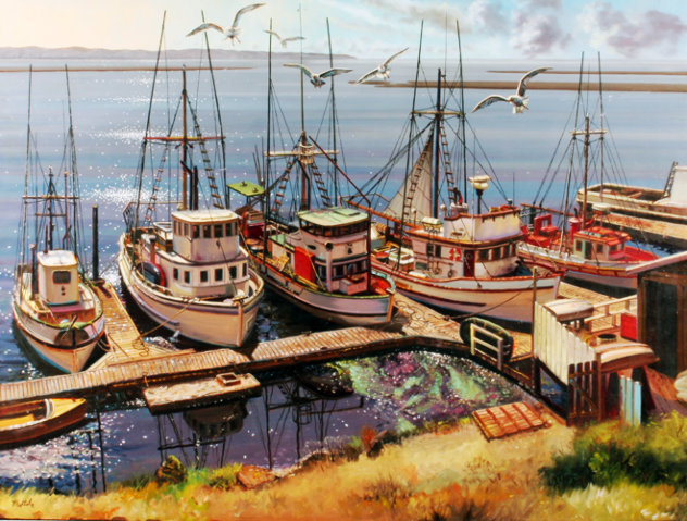 Morro Bay, California 42x52 - Huge Original Painting by Fil Mottola