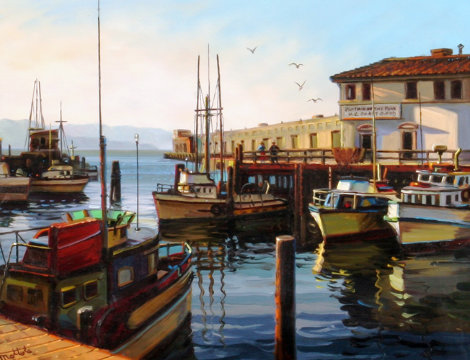 Fishermans Wharf 20x23 - San Francisco, California Original Painting - Fil Mottola