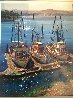 Fishing Boats At Morrow Bay, California 30x25 Original Painting by Fil Mottola - 1 Fishing Boats At Morrow Bay, California 30x25 Original Painting by Fil Mottola - 1