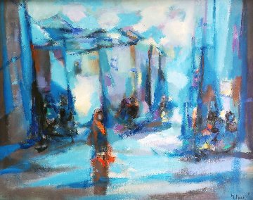 La Plazza 1965 30x37 Original Painting - Marcel Mouly La Plazza 1965 30x37 Original Painting - Marcel Mouly