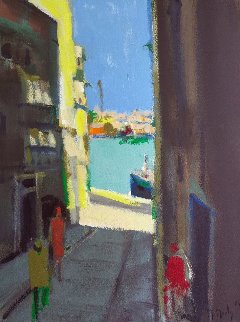 Rue De Chypre 1984 30x22 Original Painting - Marcel Mouly Rue De Chypre 1984 30x22 Original Painting - Marcel Mouly