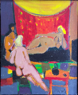 Les Trois Graces 1989 24x19 Original Painting - Marcel Mouly Les Trois Graces 1989 24x19 Original Painting - Marcel Mouly