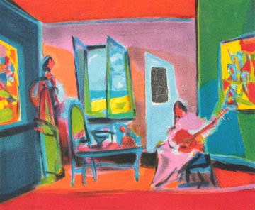 La Musicienne 1996 Limited Edition Print - Marcel Mouly La Musicienne 1996 Limited Edition Print - Marcel Mouly