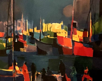 Le Port Aux Bateaux Rouges 1992 Limited Edition Print - Marcel Mouly Le Port Aux Bateaux Rouges 1992 Limited Edition Print - Marcel Mouly