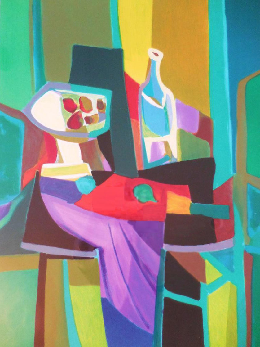 Compotier Blanc a Tableau Noir Limited Edition Print by Marcel Mouly Compotier Blanc a Tableau Noir Limited Edition Print by Marcel Mouly