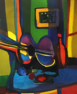 Guitare Et Bouteille 2007 Limited Edition Print - Marcel Mouly Guitare Et Bouteille 2007 Limited Edition Print - Marcel Mouly