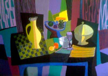 Pichet Au Damier Soupiere Jaune Limited Edition Print - Marcel Mouly Pichet Au Damier Soupiere Jaune Limited Edition Print - Marcel Mouly