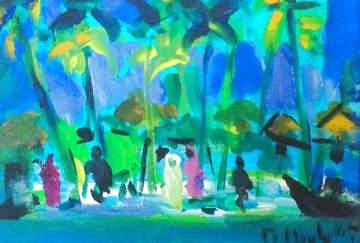 Antillaise original acrylic 17x20 in Original Painting - Marcel Mouly Antillaise original acrylic 17x20 in Original Painting - Marcel Mouly