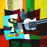 Guitare Compotier Nappe Bleue 1995 HS Limited Edition Print by Marcel Mouly - 0