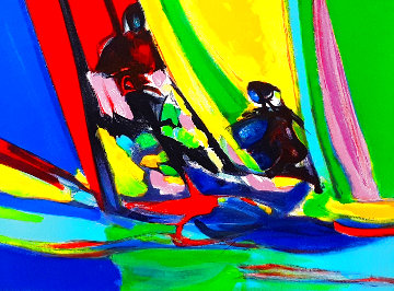 Yachtmen Voile Juane 2005 Limited Edition Print - Marcel Mouly Yachtmen Voile Juane 2005 Limited Edition Print - Marcel Mouly