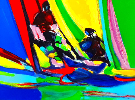 Yachtmen Voile Juane 2005 Limited Edition Print - Marcel Mouly