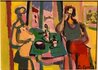 Les Deux Amies 1998 14x16 - Signed Twice Original Painting by Marcel Mouly - 3