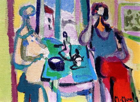 Les Deux Amies 1998 14x16 - Signed Twice Original Painting - Marcel Mouly