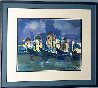 Untitled European Harbor Scene 2003 22x24 Original Painting by Marcel Mouly - 1