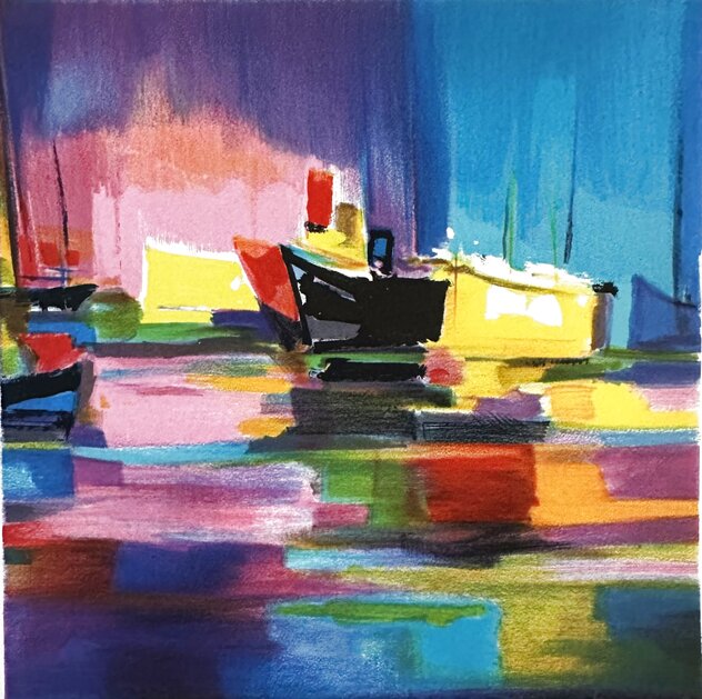 Bateaux au Ciel Rose et Bleu 2007 Limited Edition Print by Marcel Mouly