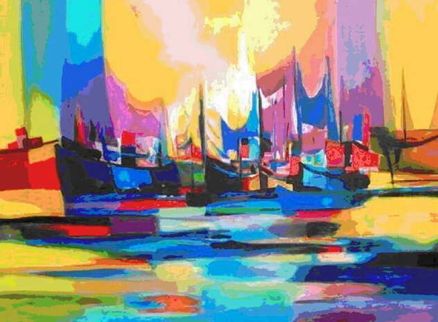 Depart Pour La Grande Poche - Huge 38x44 Limited Edition Print by Marcel Mouly