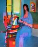 Juane En Bleu 1994 43x52 Huge Original Painting by Marcel Mouly - 0