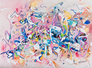 Giddy Galactic 1993 23x30 Original Painting - Max Shertz Giddy Galactic 1993 23x30 Original Painting - Max Shertz