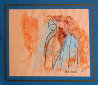 Man Woman Watercolor 1969 20x17 Watercolor by Max Shertz - 1