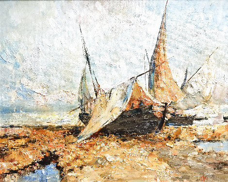 Tired Sails 2015 23x27 Original Painting - Olga Mukhina