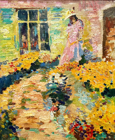 In the Garden 2014 34x30 Original Painting - Olga Mukhina