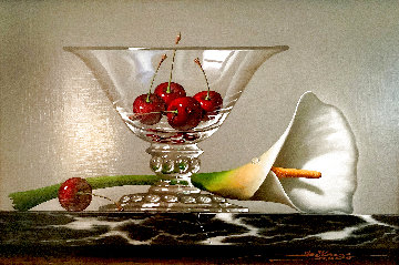 Life is Just a Bowl of Cherries 2012 17x21 Original Painting - Javier Mulio