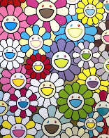 A Little Flower Painting: Yellow, White, And Purple Flowers  Limited Edition Print by Takashi Murakami - 0