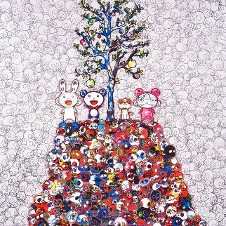 Kaikai, Kiki, Dob And Pom Atop the Mound of Dead 2013 Limited Edition Print - Takashi Murakami Kaikai, Kiki, Dob And Pom Atop the Mound of Dead 2013 Limited Edition Print - Takashi Murakami