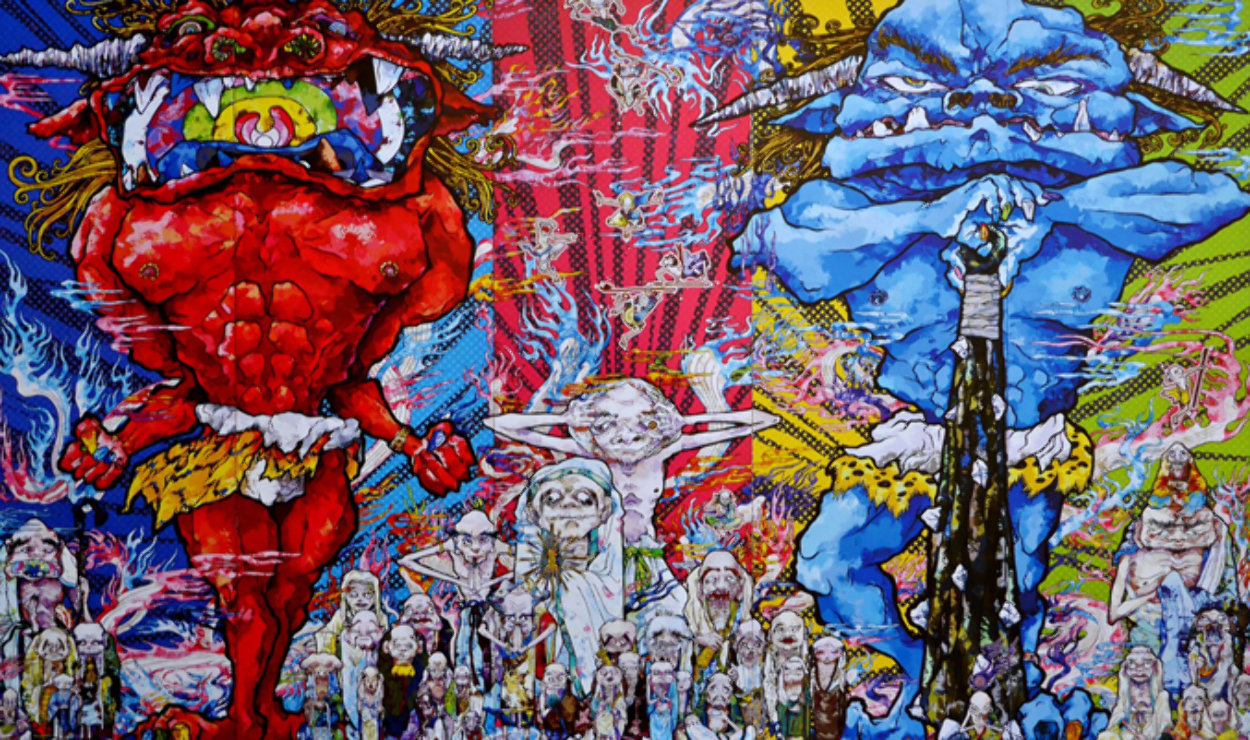 Red Demon And Blue Demon With 48 Arhats 2013 Limited Edition Print by Takashi Murakami Red Demon And Blue Demon With 48 Arhats 2013 Limited Edition Print by Takashi Murakami