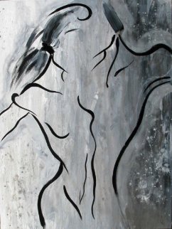 Lovers in Moonlight 2004 Original Painting - Elaine Murphy Lovers in Moonlight 2004 Original Painting - Elaine Murphy