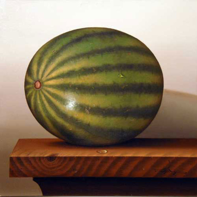 Nu Realism Still Life 36x36 (Watermelon) Original Painting by Mario Myung