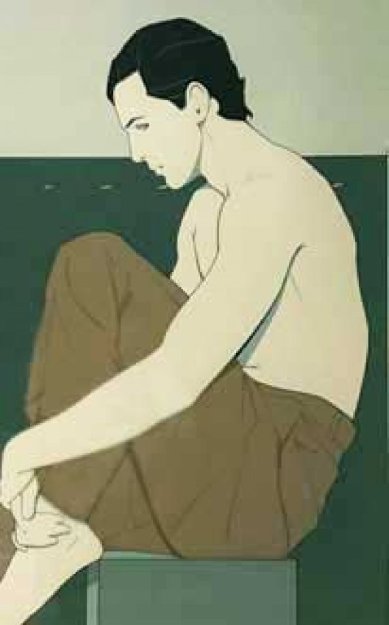 Seated Man AP 1981 Limited Edition Print - Patrick Nagel