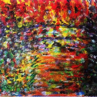 Bridge to Happiness 2019 13x16 Original Painting - Linda Naili Bridge to Happiness 2019 13x16 Original Painting - Linda Naili