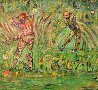 Golfers in Action 2020 31x31 Original Painting by Linda Naili - 0