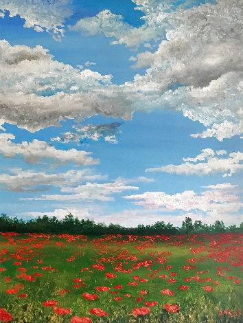 Picnics in the Spring Painting 2014 42x35 - Huge Original Painting - David Najar