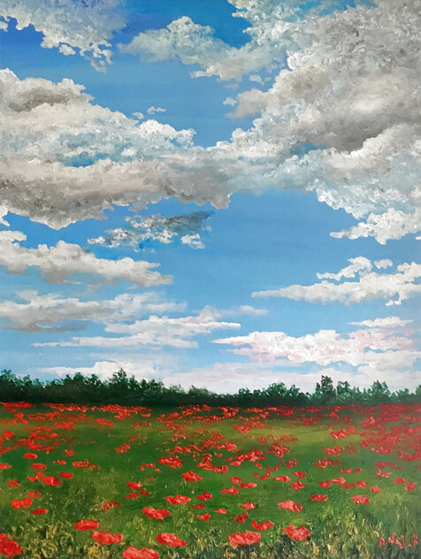 Picnics in the Spring Painting 2014 - 42x35 - Huge Original Painting by David Najar Picnics in the Spring Painting 2014 - 42x35 - Huge Original Painting by David Najar