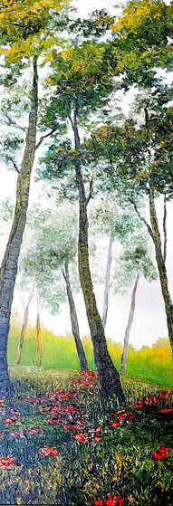 Summer Forest 2015 - Framed Embellished Giclee on Canvas - Huge by