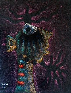 Brujos Sorprendidos 1999 46x31 Original Painting - Hector Najera Brujos Sorprendidos 1999 46x31 Original Painting - Hector Najera