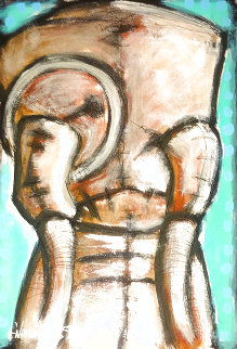Untitled Painting 2008 19x15 Says Huh on the verso Original Painting - Fabio Napoleoni Untitled Painting 2008 19x15 Says Huh on the verso Original Painting - Fabio Napoleoni
