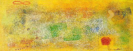 Untitled Abstract on Canvas 15x35 Purchased from Kleinschmidt and Powell, in Chicago, Ill Original Painting - Robert Natkin