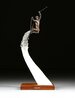 Airborne Bronze and Acrylic  Sculpture 36 in - Huge - Skiing Sculpture by Chris Navarro - 0